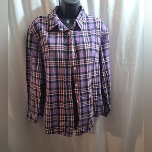 Guanyy purple plaid button-down size large